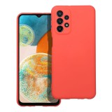 OEM Samsung Galaxy A23 5G szilikon tok, hátlaptok, telefon tok, velúr belsővel, matt, barack színű, Silicone