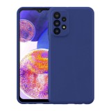 OEM Samsung Galaxy A23 5G szilikon tok, hátlaptok, telefon tok, velúr belsővel, matt, kék, Silicone
