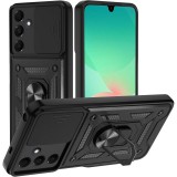 OEM Samsung Galaxy A26 5G hátlap tok, telefon tok, kitámasztható, mágneses, ütésálló, fekete, Defender Slide