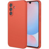 OEM Samsung Galaxy A26 5G szilikon tok, hátlaptok, telefon tok, velúr belsővel, matt, barack színű, Silicone