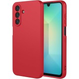 OEM Samsung Galaxy A26 5G szilikon tok, hátlaptok, telefon tok, velúr belsővel, matt, piros, Silicon