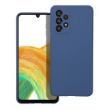 OEM Samsung Galaxy A33 5G szilikon tok, hátlaptok, telefon tok, velúr belsővel, matt, kék, Silicone