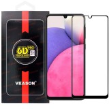 OEM Samsung Galaxy A33 5G üvegfólia, tempered glass, előlapi, edzett, hajlított, fekete kerettel, Veason 6D Pro