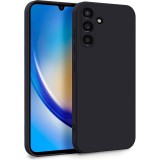 OEM Samsung Galaxy A34 5G szilikon tok, hátlaptok, telefon tok, velúr belsővel, matt, fekete, Silicon