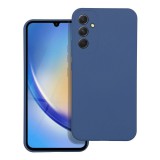 OEM Samsung Galaxy A34 5G szilikon tok, hátlaptok, telefon tok, velúr belsővel, matt, kék, Silicone