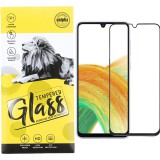 OEM Samsung Galaxy A34 5G üvegfólia, tempered glass, előlapi, 9D, edzett, hajlított, fekete kerettel