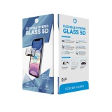 OEM Samsung Galaxy A34 5G üvegfólia, tempered glass, flexibilis, hibrid, edzett, full glue, 5D, fekete keretes
