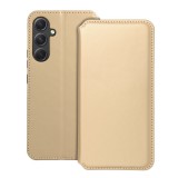 OEM Samsung Galaxy A35 5G könyvtok, fliptok, telefon tok, bankkártyatartós, mágneszáras, arany, Dual Pocket