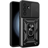 OEM Samsung Galaxy A36 5G hátlap tok, telefon tok, kitámasztható, mágneses, ütésálló, fekete, Defender Slide