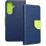 OEM Samsung Galaxy A36 5G könyvtok, fliptok, telefon tok, bankkártyatartós, mágneszáras, sötétkék-zöld, Fancy