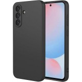 OEM Samsung Galaxy A36 5G szilikon tok, hátlaptok, telefon tok, velúr belsővel, matt, fekete, Silicon