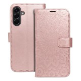 OEM Samsung Galaxy A37 5G könyvtok, fliptok, telefon tok, oldalra nyíló tok, mágneszáras, bankkártyatartós, mandala mintás, rose gold, Forcell Mezzo
