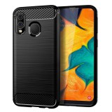 OEM Samsung Galaxy A40 szilikon tok, hátlaptok, telefon tok, karbon mintás, fekete, Carbon case