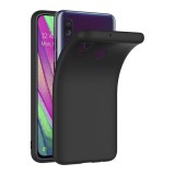 OEM Samsung Galaxy A40 szilikon tok, hátlaptok, telefon tok, velúr belsővel, matt, fekete, Silicon