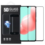 OEM Samsung Galaxy A41 üvegfólia, tempered glass, előlapi, 5D, edzett, hajlított, fekete kerettel