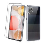 OEM Samsung Galaxy A42 5G telefon tok, szilikon előlap+műanyag hátlap, elő+hátlapi, 360 fokos védelem, átlátszó