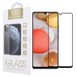 OEM Samsung Galaxy A42 5G üvegfólia, tempered glass, előlapi, 10D, edzett, hajlított, fekete kerettel