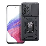 OEM Samsung Galaxy A53 5G hátlap tok, telefon tok, kitámasztható, mágneses, ütésálló, fekete, Defender Slide
