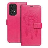 OEM Samsung Galaxy A53 5G könyvtok, fliptok, telefon tok, mágneszáras, bankkártyatartós, álomfogó mintás, magenta, Forcell Mezzo