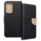 OEM Samsung Galaxy A53 5G könyvtok, fliptok, telefon tok, mágneszáras, bankkártyatartós, fekete-arany, Fancy