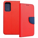 OEM Samsung Galaxy A53 5G könyvtok, fliptok, telefon tok, mágneszáras, bankkártyatartós, piros-sötétkék, Fancy
