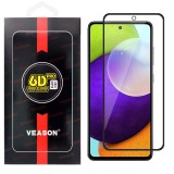 OEM Samsung Galaxy A53 5G üvegfólia, tempered glass, előlapi, edzett, hajlított, fekete kerettel, Veason 6D Pro