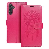 OEM Samsung Galaxy A54 5G könyvtok, fliptok, telefon tok, mágneszáras, bankkártyatartós, álomfogó mintás, magenta, Forcell Mezzo