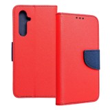 OEM Samsung Galaxy A54 5G könyvtok, fliptok, telefon tok, mágneszáras, bankkártyatartós, szilikon keretes, piros-sötétkék, Fancy