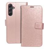 OEM Samsung Galaxy A54 5G könyvtok, fliptok, telefon tok, oldalra nyíló tok, mágneszáras, bankkártyatartós, mandala mintás, rose gold, Forcell Mezzo