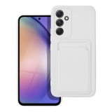 OEM Samsung Galaxy A54 5G szilikon tok, hátlap tok, telefon tok, bankkártya tartóval, fehér, Card