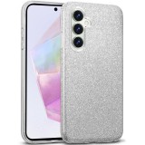 OEM Samsung Galaxy A54 5G szilikon tok, hátlaptok, telefon tok, csillámos, ezüst, Glitter