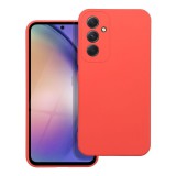 OEM Samsung Galaxy A54 5G szilikon tok, hátlaptok, telefon tok, velúr belsővel, matt, barack színű, Silicone