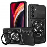 OEM Samsung Galaxy A55 5G Defender Armor Mag tok – mágneses, MagSafe kompatibilis, kitámasztható, ütésálló, fekete