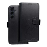 OEM Samsung Galaxy A55 5G könyvtok, fliptok, telefon tok, oldalra nyíló tok, mágneszáras, bankkártyatartós, maci mintás, fekete, Forcell Mezzo