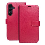 OEM Samsung Galaxy A55 5G könyvtok, fliptok, telefon tok, oldalra nyíló tok, mágneszáras, bankkártyatartós, mandala mintás, magenta, Forcell Mezzo