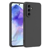 OEM Samsung Galaxy A56 5G szilikon tok, hátlaptok, telefon tok, velúr belsővel, matt, fekete, Silicone