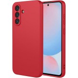 OEM Samsung Galaxy A56 5G szilikon tok, hátlaptok, telefon tok, velúr belsővel, matt, piros, Silicon
