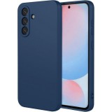 OEM Samsung Galaxy A56 5G szilikon tok, hátlaptok, telefon tok, velúr belsővel, matt, sötétkék, Silicon