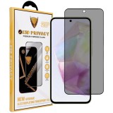 OEM Samsung Galaxy A57 5G Privacy üvegfólia – betekintésvédő 9H edzett kijelzővédő, fekete keretes tempered glass, OG Premium