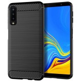 OEM Samsung Galaxy A7 2018 szilikon tok, hátlaptok, telefon tok, karbon mintás, fekete, Carbon Case