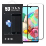 OEM Samsung Galaxy A71 üvegfólia, tempered glass, előlapi, 5D, edzett, hajlított, fekete kerettel