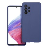OEM Samsung Galaxy A73 5G szilikon tok, hátlaptok, telefon tok, velúr belsővel, matt, kék, Silicon