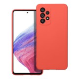 OEM Samsung Galaxy A73 5G szilikon tok, hátlaptok, telefon tok, velúr belsővel, matt, piros, Silicon