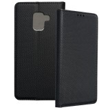 OEM Samsung Galaxy J6 könyvtok, fliptok, telefon tok, bankkártyatartós, mágneszáras, fekete, Smart Case book