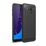 OEM Samsung Galaxy J6 szilikon tok, hátlaptok, telefon tok, karbon mintás, fekete, Carbon Case