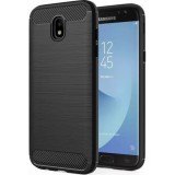 OEM Samsung Galaxy J7 2017 szilikon tok, hátlaptok, telefon tok, karbon mintás, fekete, Carbon Case