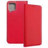 OEM Samsung Galaxy M33 5G könyvtok, fliptok, telefon tok, mágneszáras, bankkártyatartós, piros