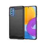 OEM Samsung Galaxy M52 5G szilikon tok, hátlaptok, telefon tok, karbon mintás, fekete, Simple Carbon