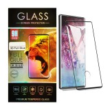 OEM Samsung Galaxy Note 10 Plus üvegfólia, tempered glass, előlapi, 3D, edzett, hajlított, újjlenyomat olvasónál kivágott, fekete kerettel