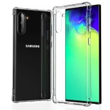 OEM Samsung Galaxy Note 10 szilikon tok, hátlaptok, telefon tok, erősített sarkokkal, átlátszó, Anti Shock, 0.5mm